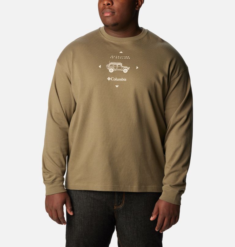 Men's Relaxed Long-Sleeve Logo Graphic Tee, Men's Tops