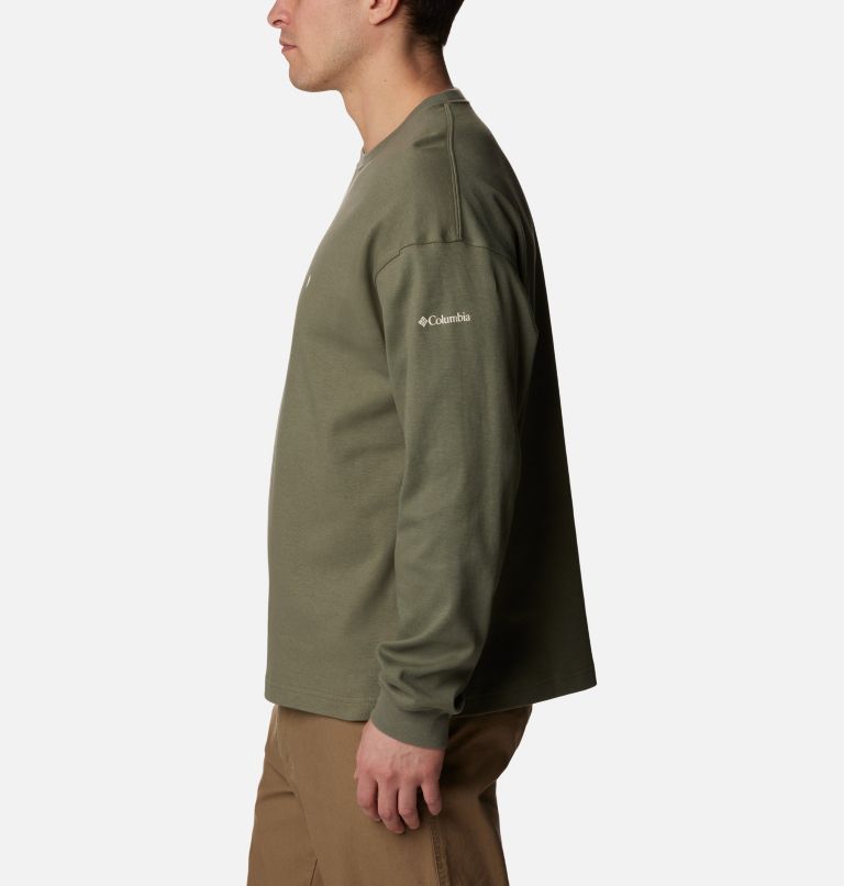Men's Duxbery Relaxed Long Sleeve T-Shirt - Tall, Color: Stone Green, Overlander Graphic, image 3