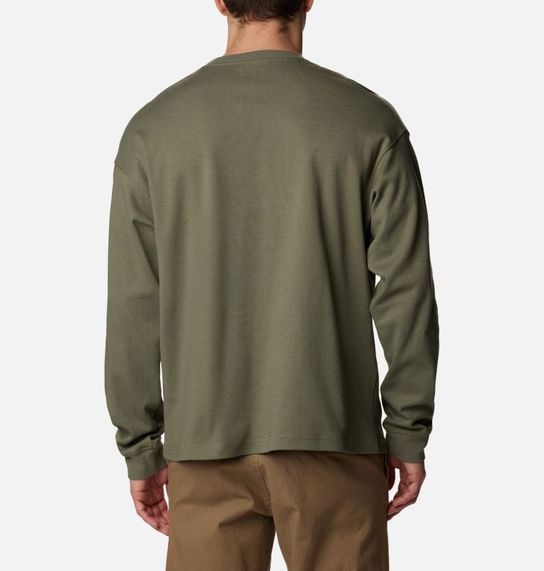 Men's Duxbery Relaxed Long Sleeve T-Shirt - Tall, Color: Stone Green, Overlander Graphic, image 2