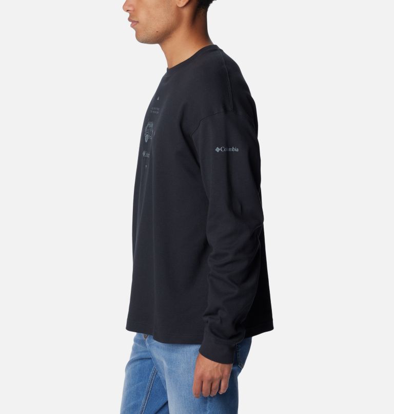 Men's Duxbery Relaxed Long Sleeve Crew, Color: Black, Overlander Graphic, image 3
