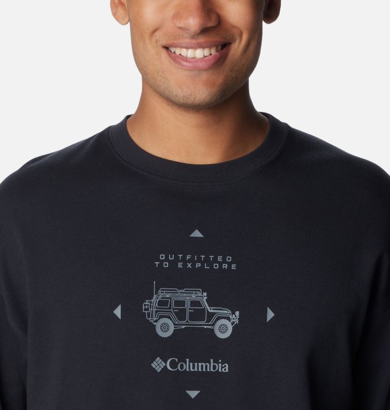 Men's Duxbery Relaxed Long Sleeve Crew, Color: Black, Overlander Graphic, image 4