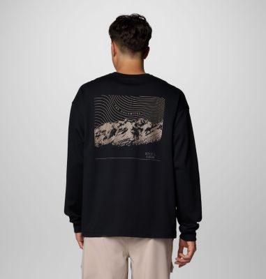 Men's Duxbery Relaxed Long Sleeve Crew, Color: Black, Dolomites, image 1