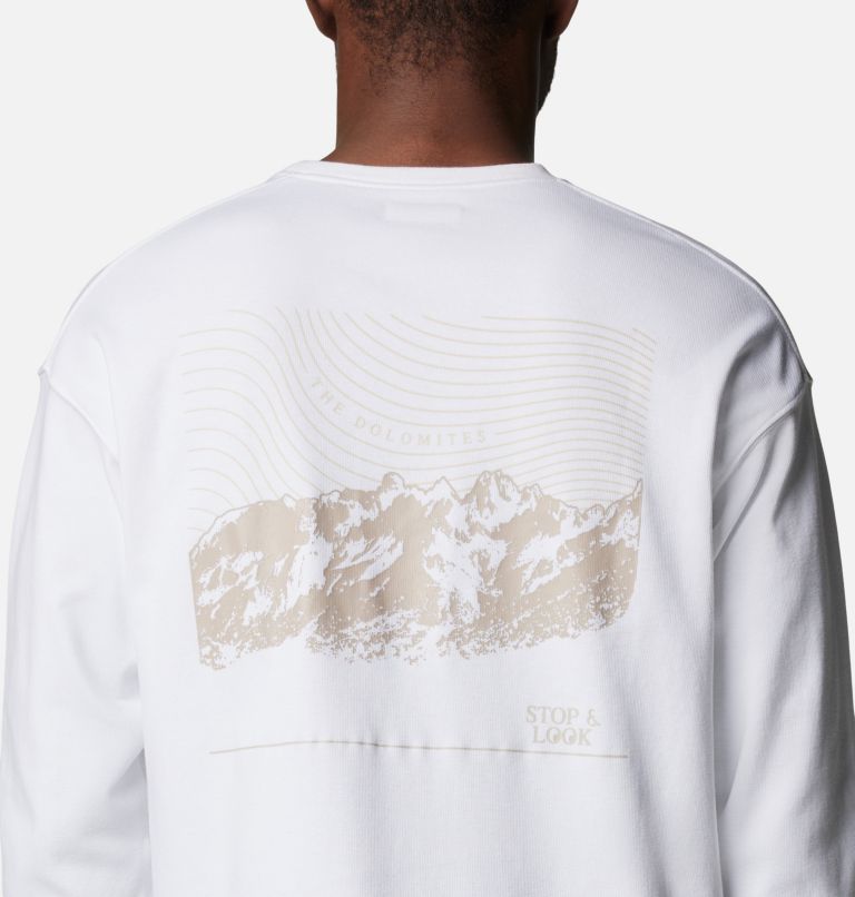 Men's Duxbery Relaxed Long Sleeve T-Shirt, Color: White, Stop and Look Dolomites, image 5