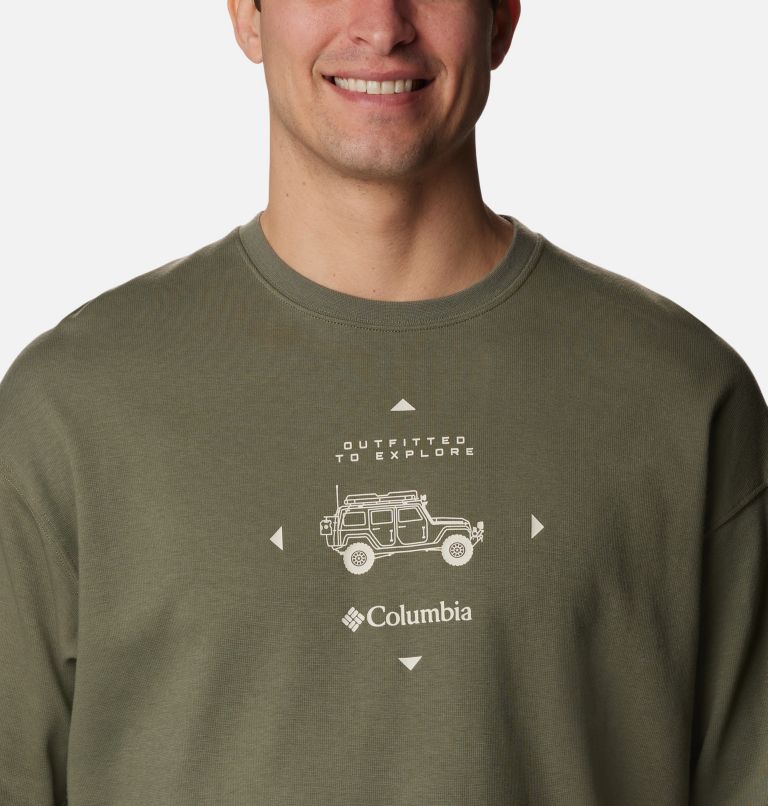 Men's Duxbery Relaxed Long Sleeve T-Shirt, Color: Stone Green, Overlander Graphic, image 4