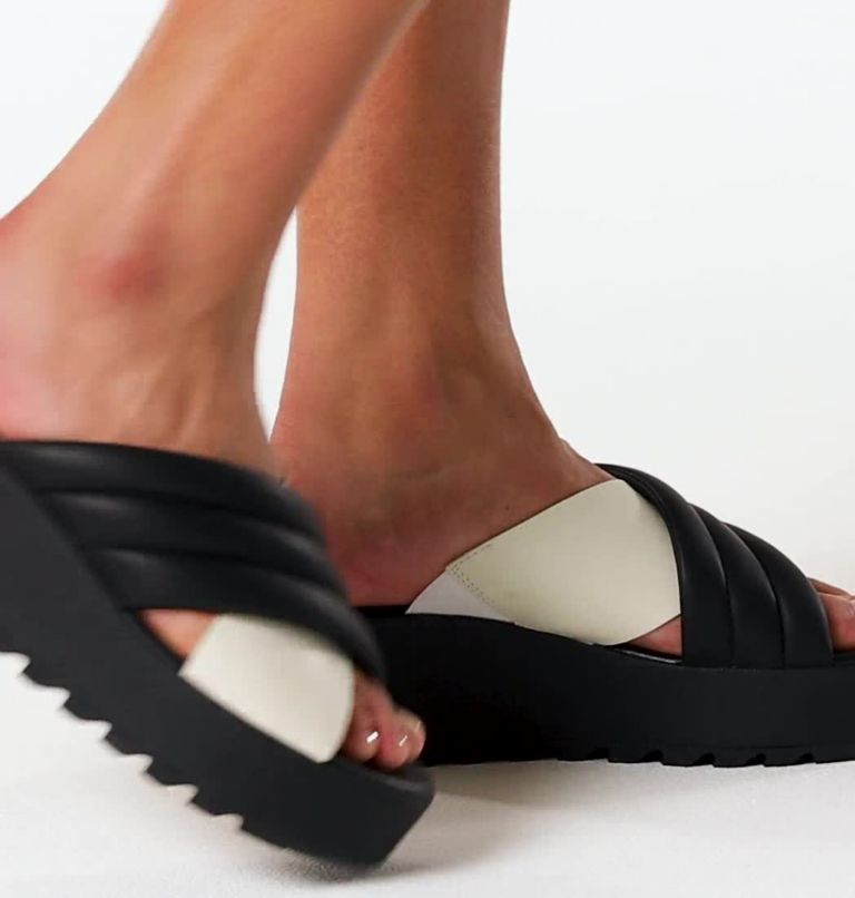 Sandale plate compensée Cameron pour les femmes, Color: Black, Sea Salt