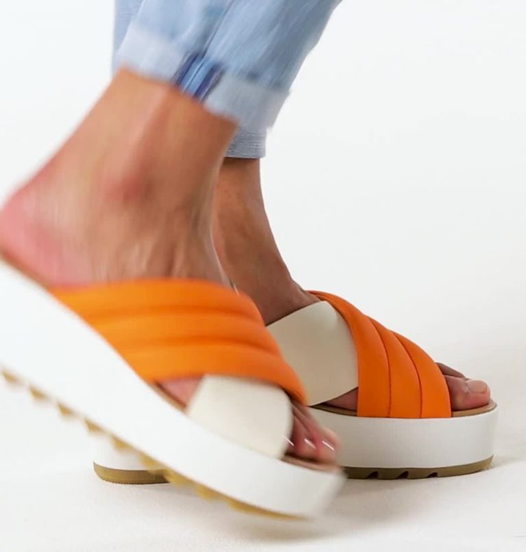 Women's Cameron Flatform Puff Wedge Mule Sandal, Color: Koi, Sea Salt