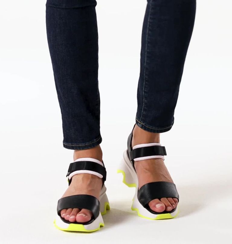 Women's Kinetic Y-Strap High Sandal, Color: Black, Radiation