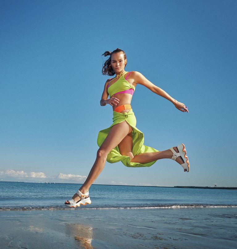 Thumbnail: Women's Kinetic Y-Strap High Sandal, Color: Sea Salt, Koi, image 9