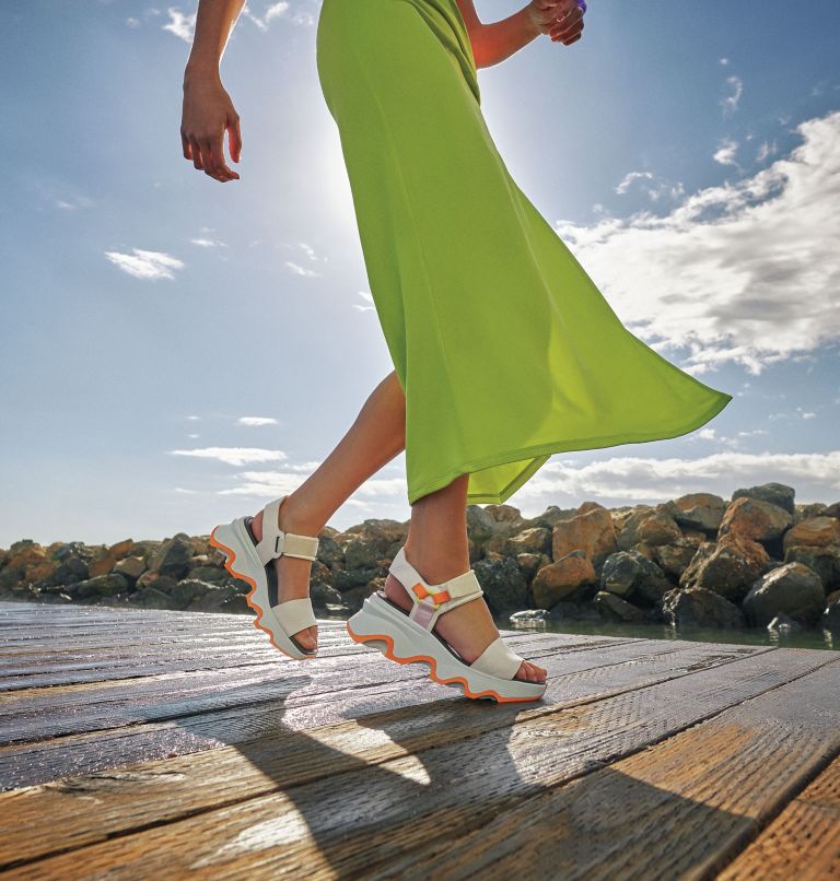 Women's Kinetic Y-Strap High Sandal, Color: Sea Salt, Koi, image 10