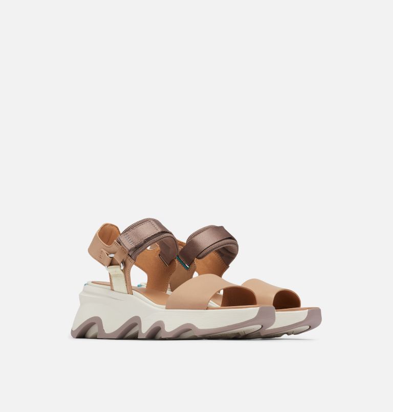 Women's Kinetic Impact Y-Strap High Sandal, Color: Honest Beige, Chalk, image 2