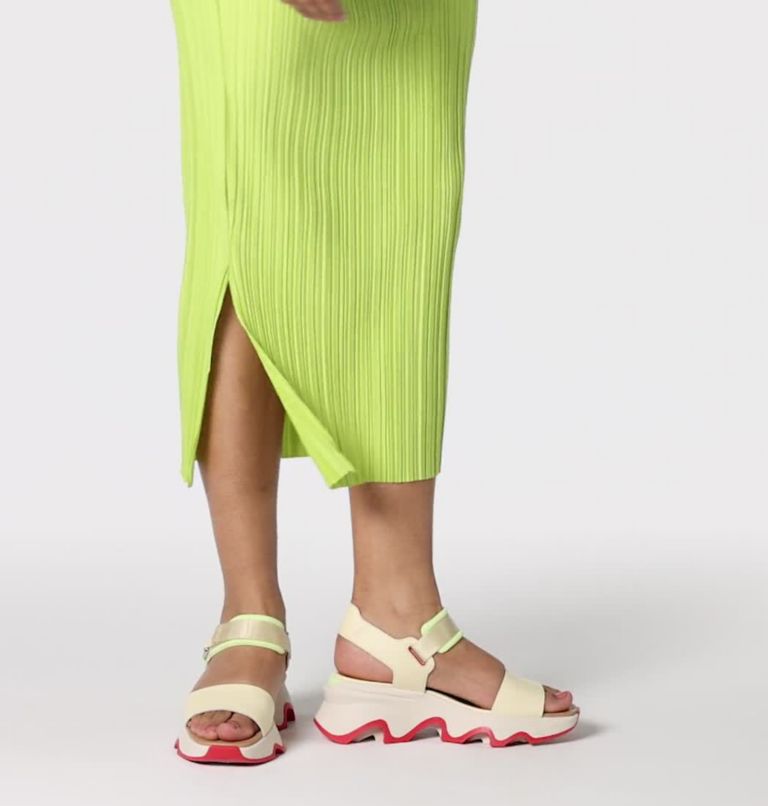 Kinetic Impact Y-Strap High Sandale für Frauen, Color: Honey White, Luminous Lime