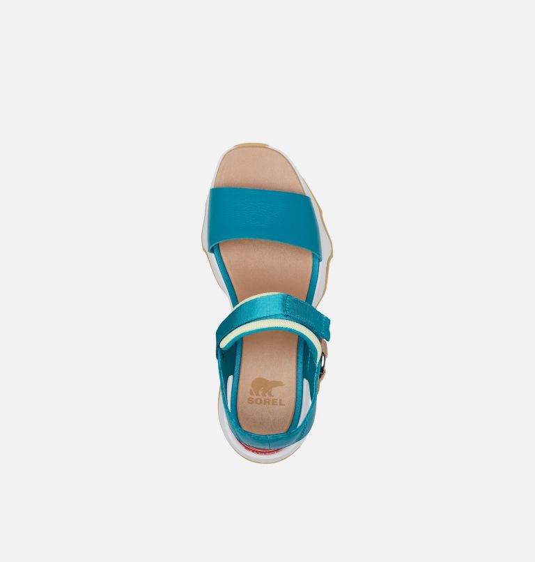 KINETIC Impact Y-Strap High Women's Wedge Sandal, Color: Teal Chloride, Sea Salt, image 5