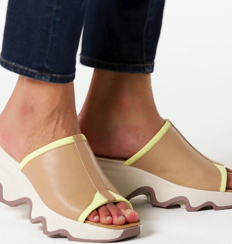 Women's Kinetic Impact Slide High Sandal, Color: Honest Beige, Chalk