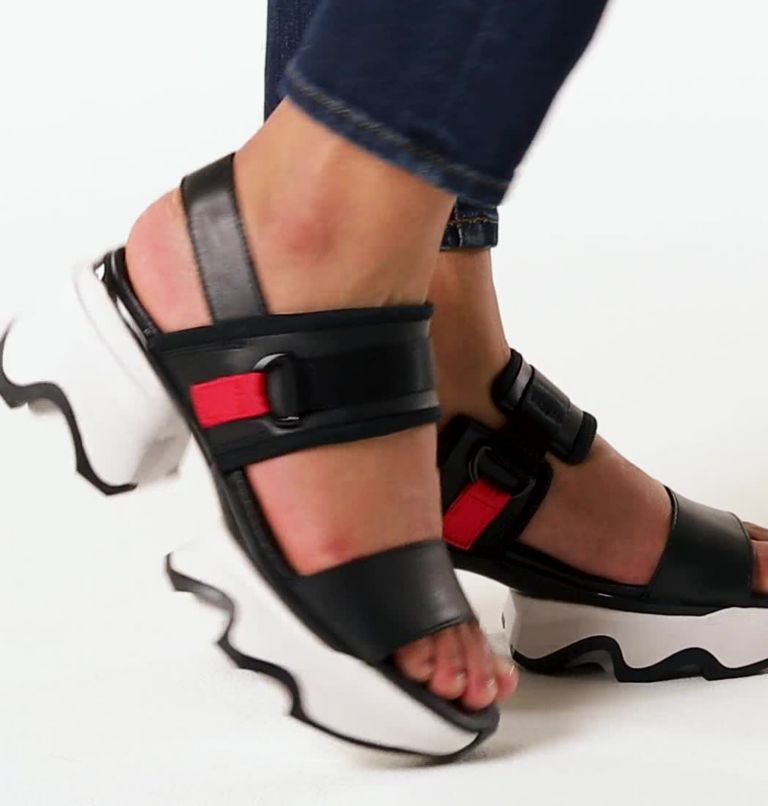 Kinetic Impact Slingback Heel Sandale für Frauen, Color: Black, Sea Salt