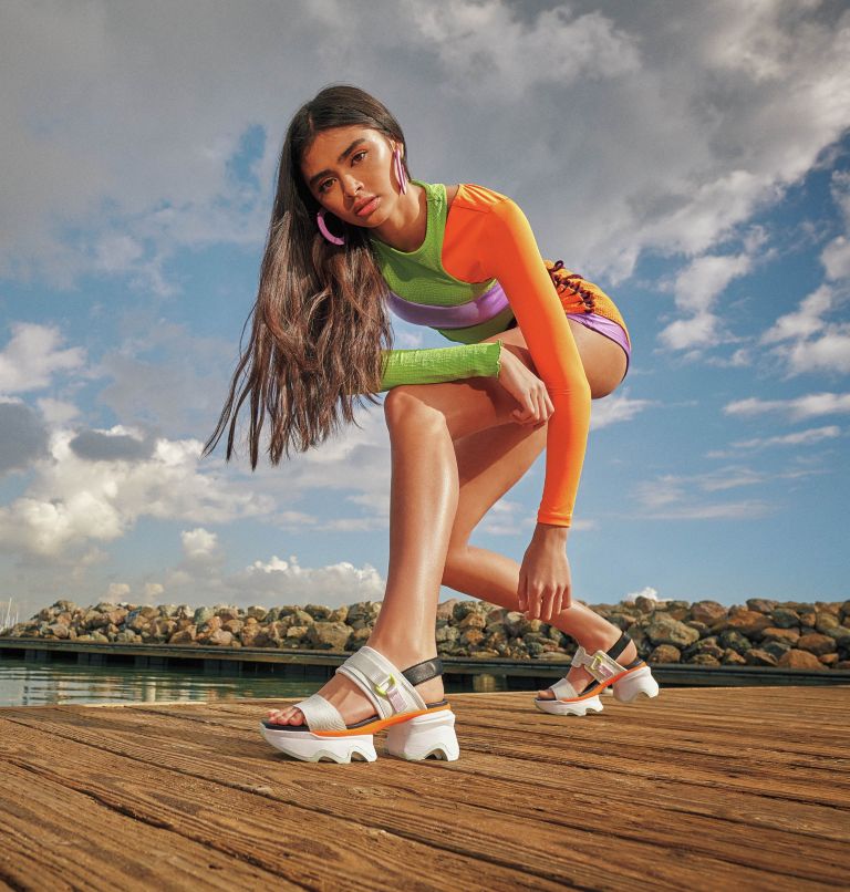 Thumbnail: Women's Kinetic Impact Slingback Heel Sandal, Color: Sea Salt, Black, image 10