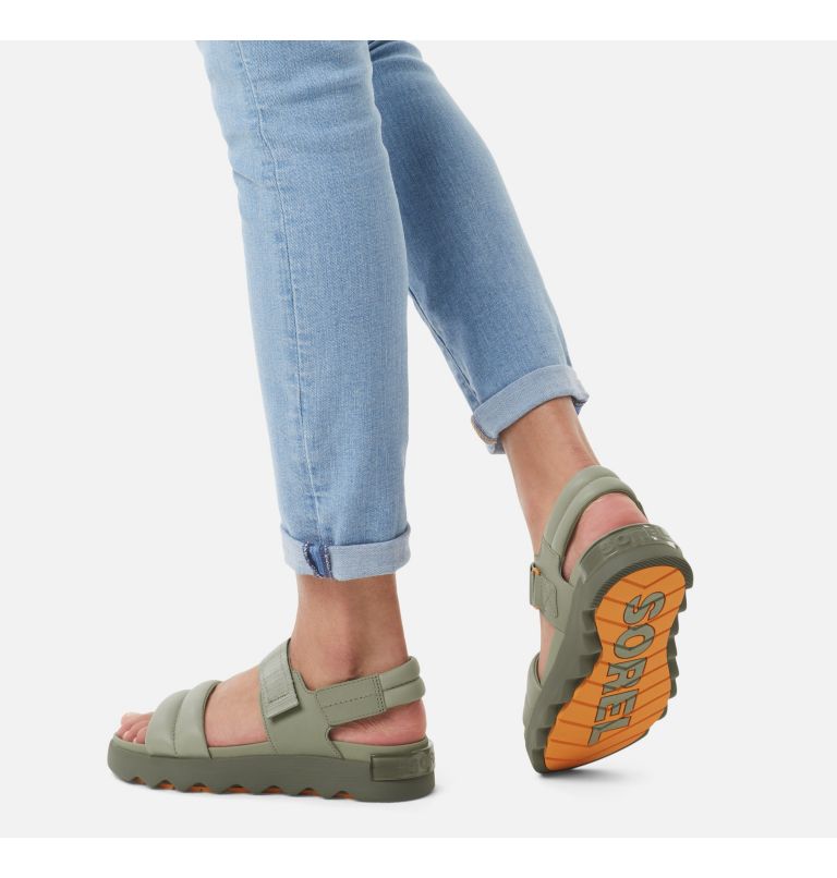 Thumbnail: VIIBE Women's Flat Sandal, Color: Safari, Stone Green, image 7