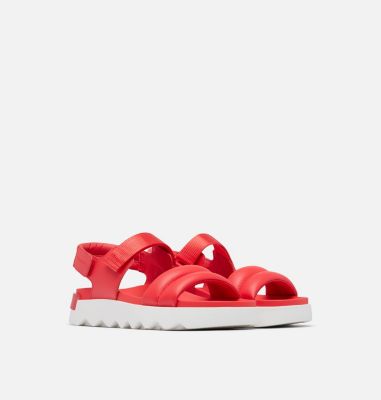VIIBE Women's Flat Sandal, Color: Red Glo, White, image 2