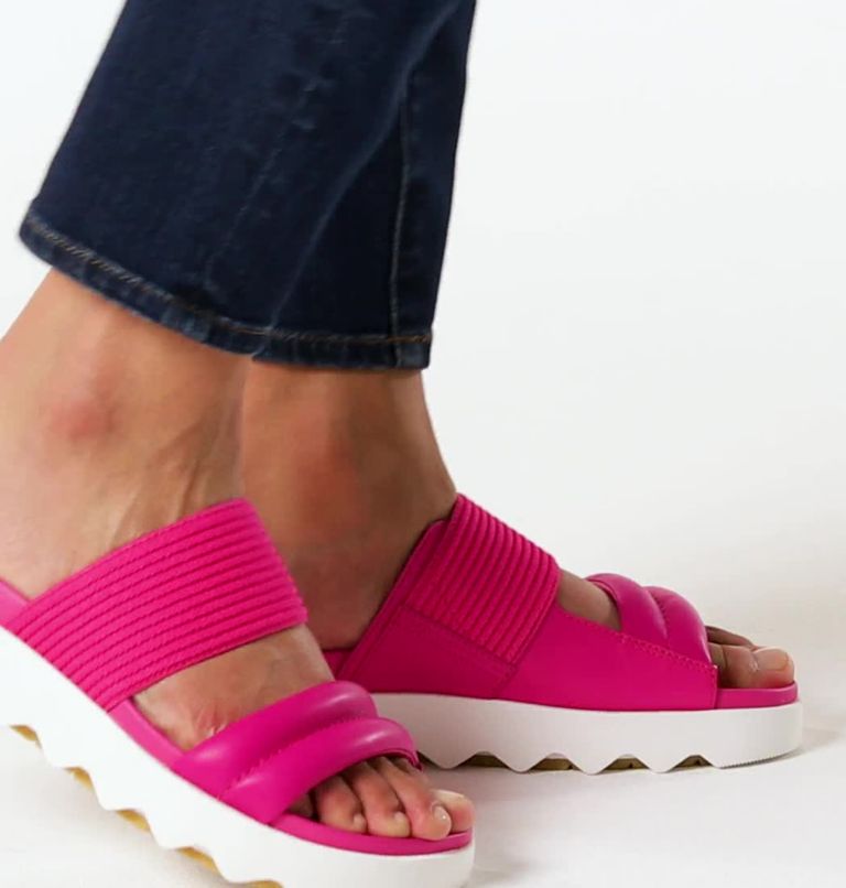 Women's Viibe Slide, Color: Fuchsia Fizz, Sea Salt