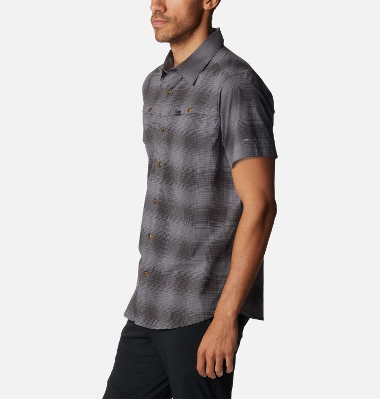 Men's Newton Ridge Plaid Short Sleeve Shirt, Color: City Grey Soft Ombre, image 3