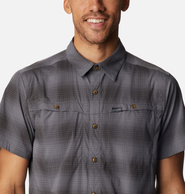 Thumbnail: Men's Newton Ridge Plaid Short Sleeve Shirt, Color: City Grey Soft Ombre, image 4