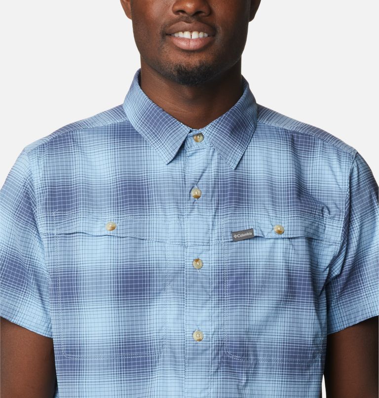 Men's Newton Ridge Plaid Short Sleeve Shirt - Tall, Color: Jet Stream Soft Ombre, image 4