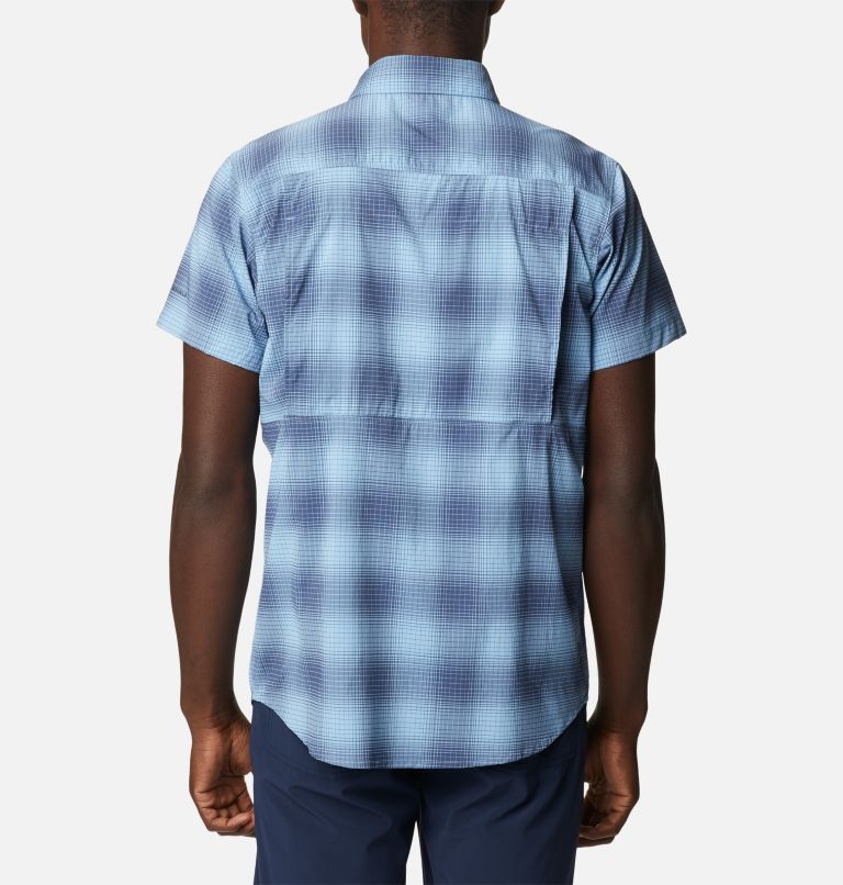 Thumbnail: Men's Newton Ridge Plaid Short Sleeve Shirt - Tall, Color: Jet Stream Soft Ombre, image 2