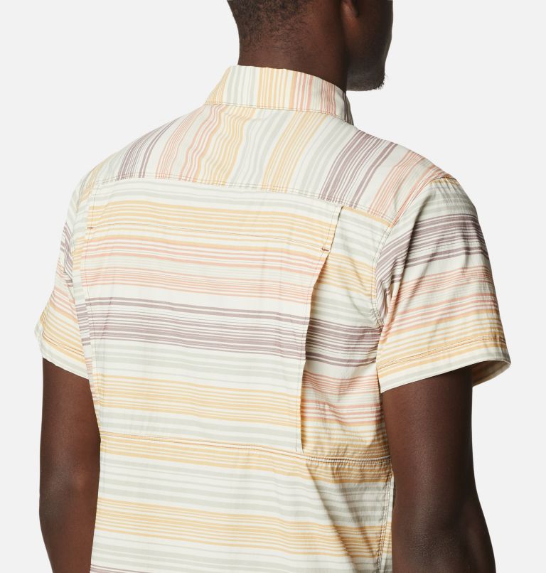Men's Newton Ridge Plaid Short Sleeve Shirt, Color: Light Raisin Striped Sunset, image 5