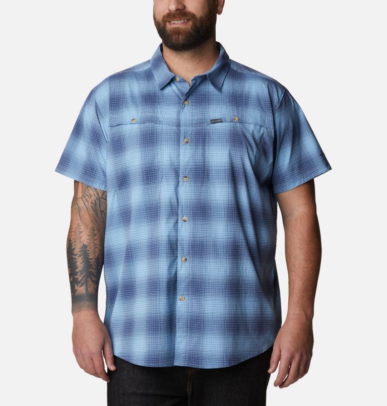 Men's Newton Ridge Plaid Short Sleeve Shirt - Big, Color: Jet Stream Soft Ombre, image 1