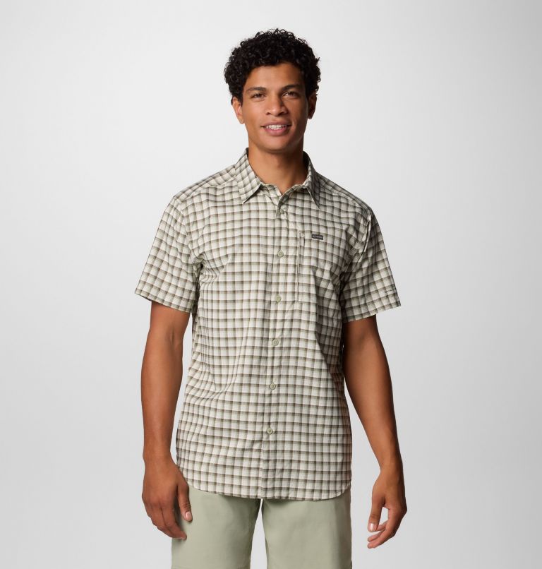 Men's Silver Ridge Utility Lite Novelty Short Sleeve Shirt, Color: Safari Pulaski Plaid, image 1