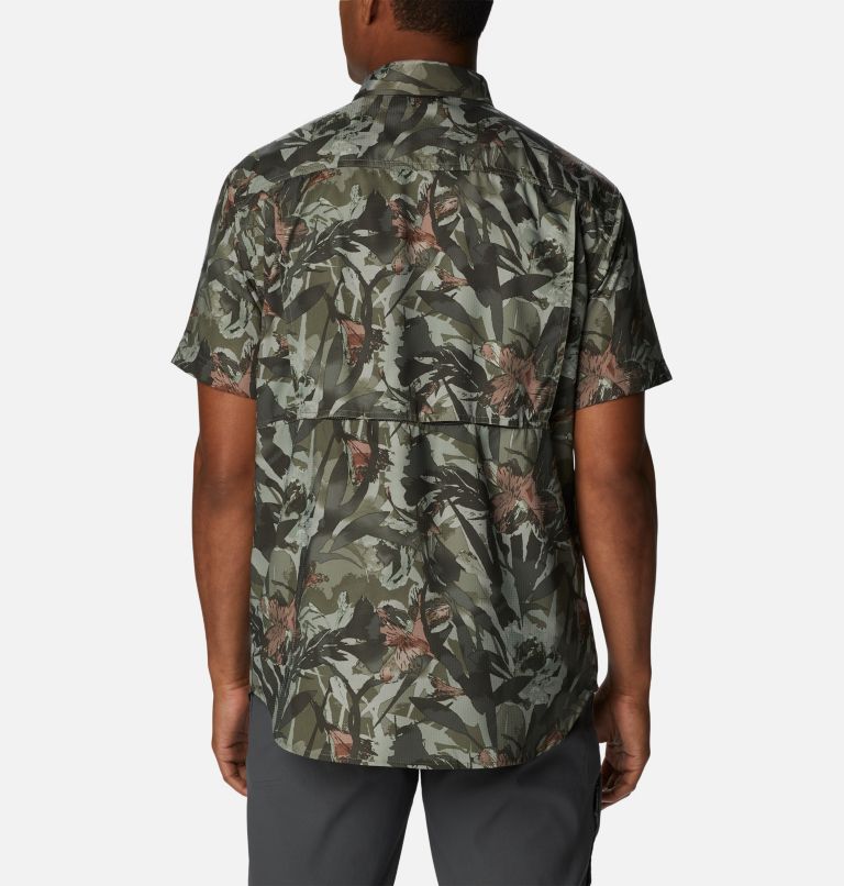 Men's Silver Ridge Utility Lite Novelty Short Sleeve Shirt, Color: Stone Green Floriculture, image 2