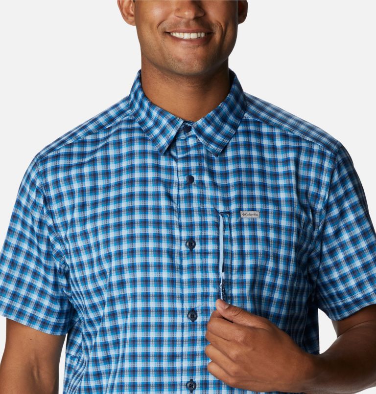 Thumbnail: Men's Silver Ridge Utility Lite Novelty Short Sleeve Shirt, Color: Collegiate Navy Pulaski Plaid, image 6