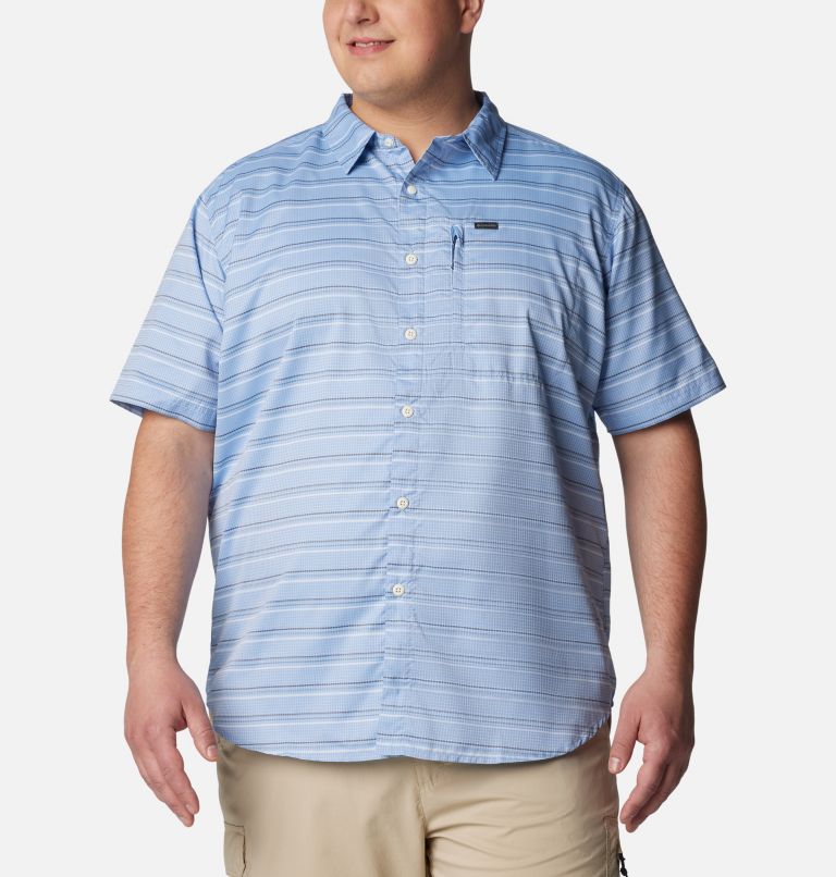 Thumbnail: Men's Silver Ridge Utility Lite Novelty Short Sleeve Shirt - Big, Color: Skyler Chambray Stripe, image 1