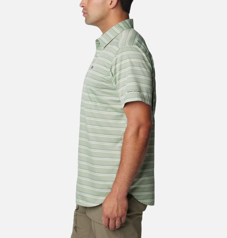 Men's Silver Ridge Utility Lite Novelty Short Sleeve Shirt - Tall, Color: Canteen Chambray Stripe, image 3