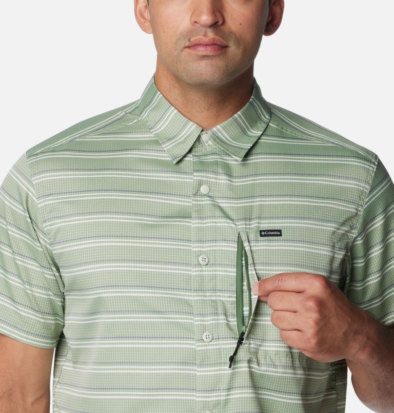 Columbia Men's Silver Ridge Utility Lite Novelty Short Sleeve Shirt - Tall - 4XT - Green