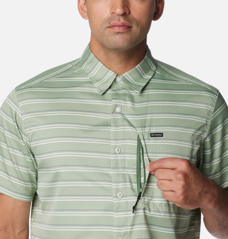 Thumbnail: Men's Silver Ridge Utility Lite Novelty Short Sleeve Shirt - Tall, Color: Canteen Chambray Stripe, image 4