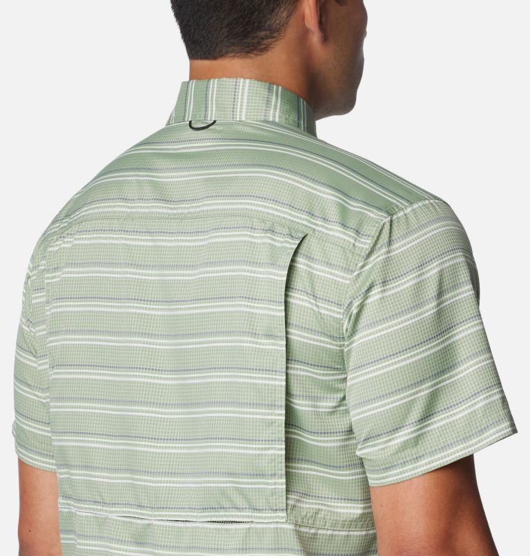 Thumbnail: Men's Silver Ridge Utility Lite Novelty Short Sleeve Shirt - Tall, Color: Canteen Chambray Stripe, image 5