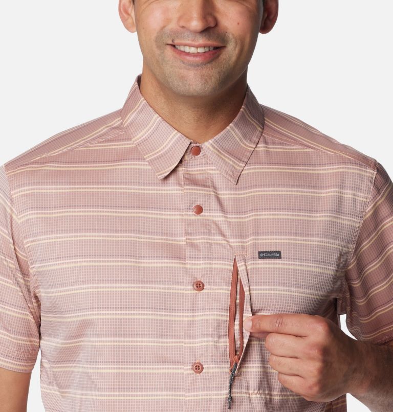 Camisa de manga corta Silver Ridge Utility para hombre, Color: Auburn Chambray Stripe, image 4