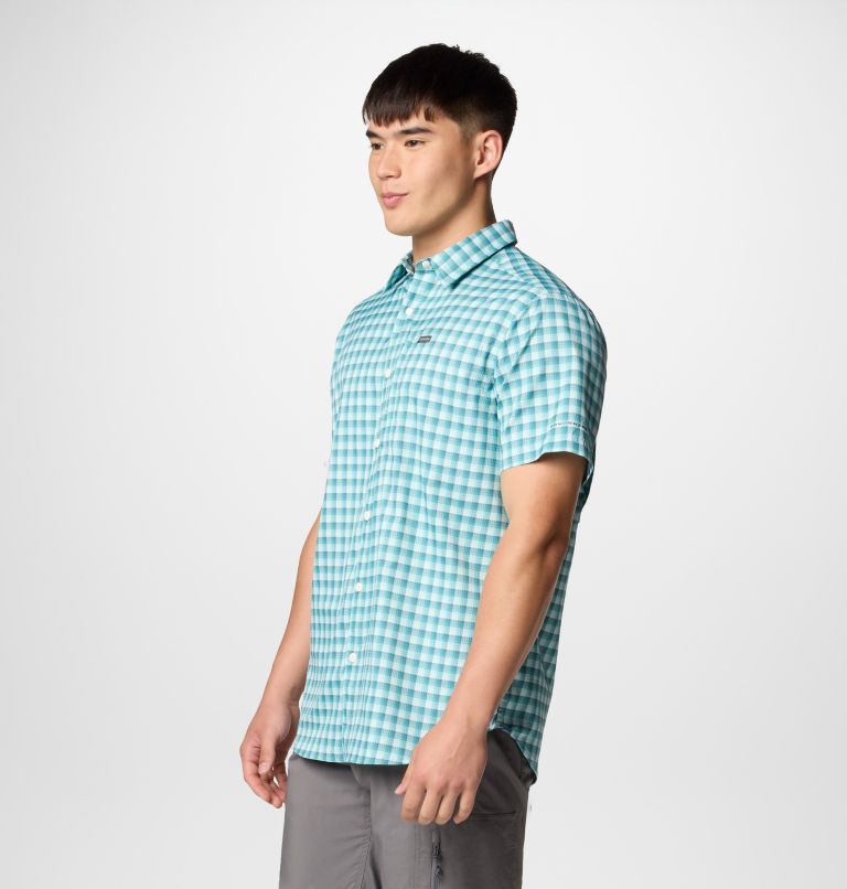 Men's Silver Ridge Utility Short Sleeve Shirt, Color: Ripple Blue Pulaski Plaid, image 3