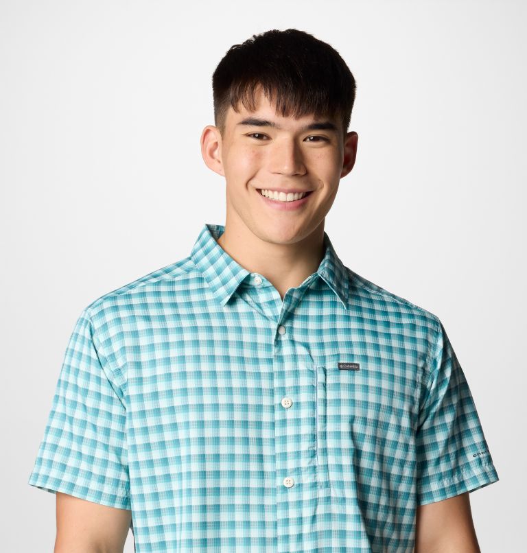 Men's Silver Ridge Utility Short Sleeve Shirt, Color: Ripple Blue Pulaski Plaid, image 4