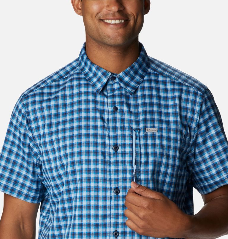 Men's Silver Ridge Utility Short Sleeve Shirt, Color: Collegiate Navy Pulaski Plaid, image 6