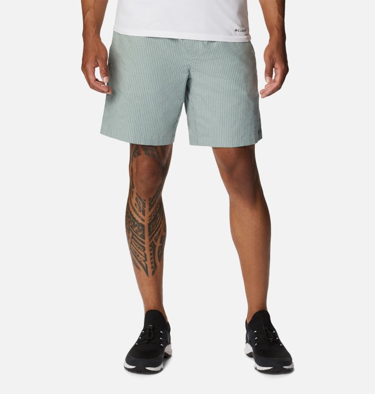 Thumbnail: Men's Sage Springs Linen Shorts, Color: Niagara Oxford Stripe, image 1