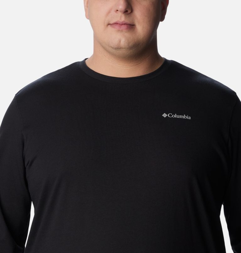 Thumbnail: Men's Thistletown Hills Long Sleeve Logo T-Shirt - Big, Color: Black, image 4