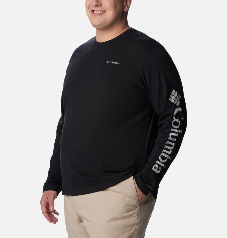 Thumbnail: Men's Thistletown Hills Long Sleeve Logo T-Shirt - Big, Color: Black, image 5