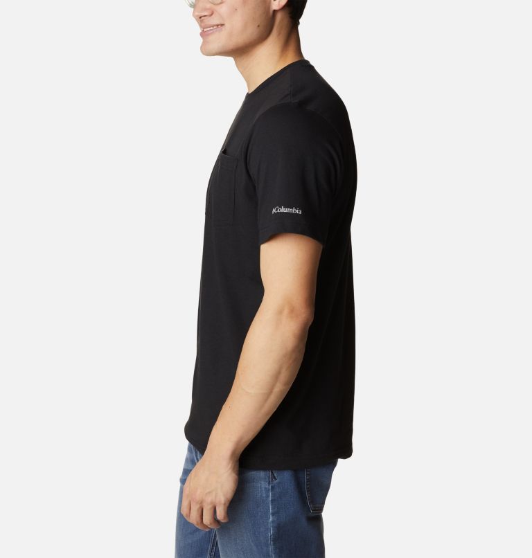 Thumbnail: Men's Thistletown Hills Pocket T-Shirt - Tall, Color: Black, image 3