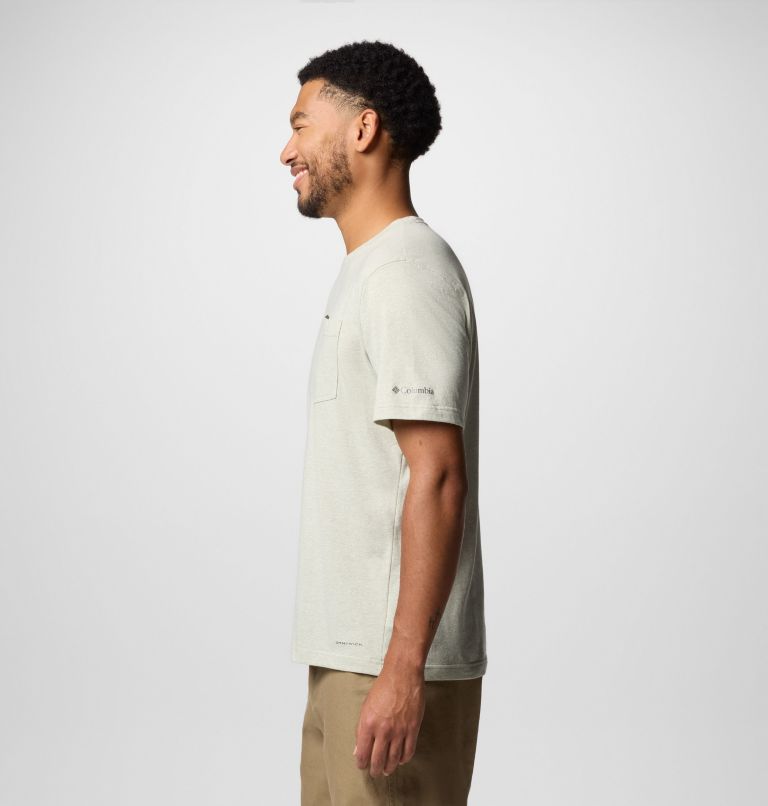 Camiseta técnica con bolsillo Thistletown Hills para hombre, Color: Safari Heather, image 4