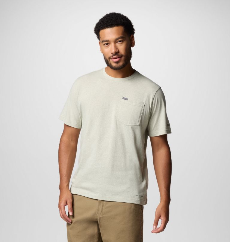 Camiseta técnica con bolsillo Thistletown Hills para hombre, Color: Safari Heather, image 6