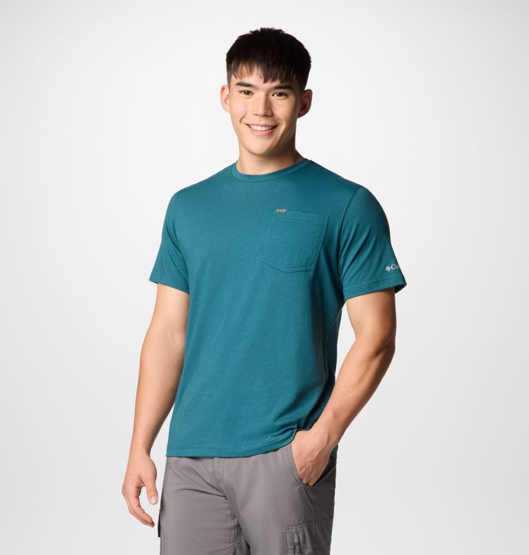 Men's Thistletown Hills Pocket Technical T-Shirt, Color: River Blue Heather, image 4