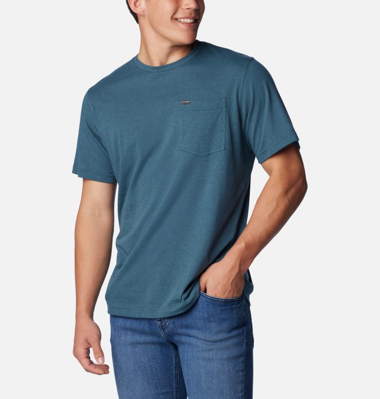 Men's Thistletown Hills Pocket T-Shirt, Color: Night Wave Heather, image 5