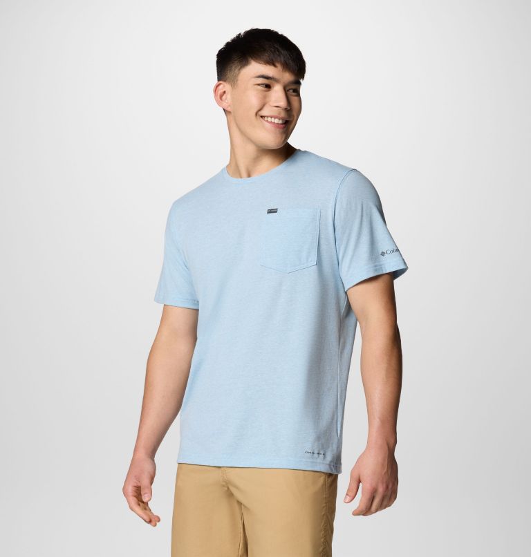 Men's Thistletown Hills Pocket T-Shirt, Color: Ripple Blue Heather, image 4