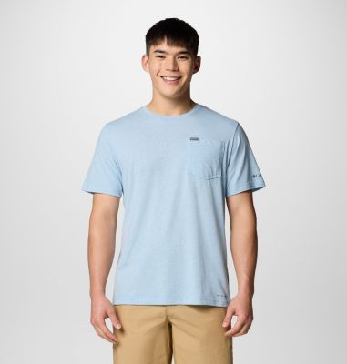 Men's Thistletown Hills Pocket Technical T-Shirt, Color: Ripple Blue Heather, image 1